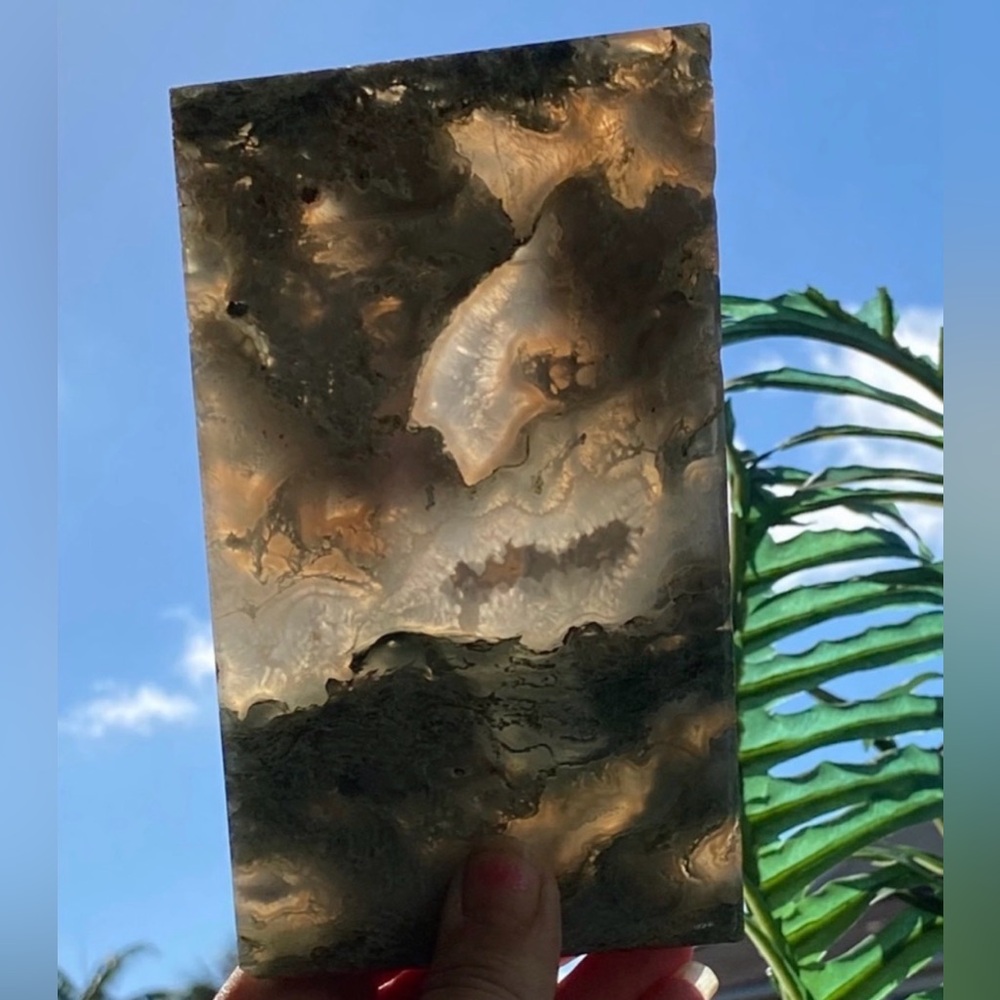 Natural Druzy Moss Agate Slab - Picture 8 of 11